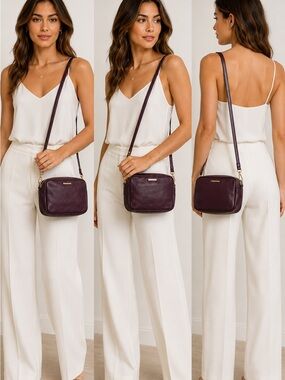 Rebecca Minkoff 100% Leather Crossbody Bag – Wine Purple – NWOT